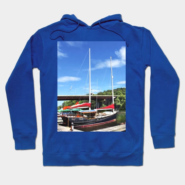 Kingston NY - Colorful Boats on Rondout Creek Hoodie by SusanSavad
